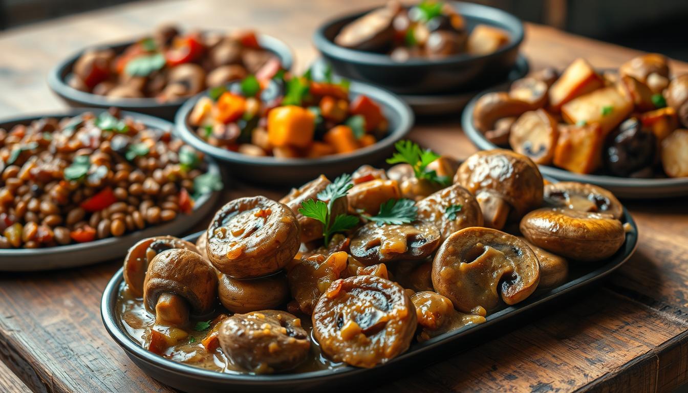Vegan mushroom dishes